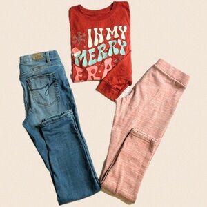 Youth Era Themed Long Sleeve Shirt & 2 Pants Bundle size Girls XL